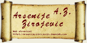Arsenije Zirojević vizit kartica